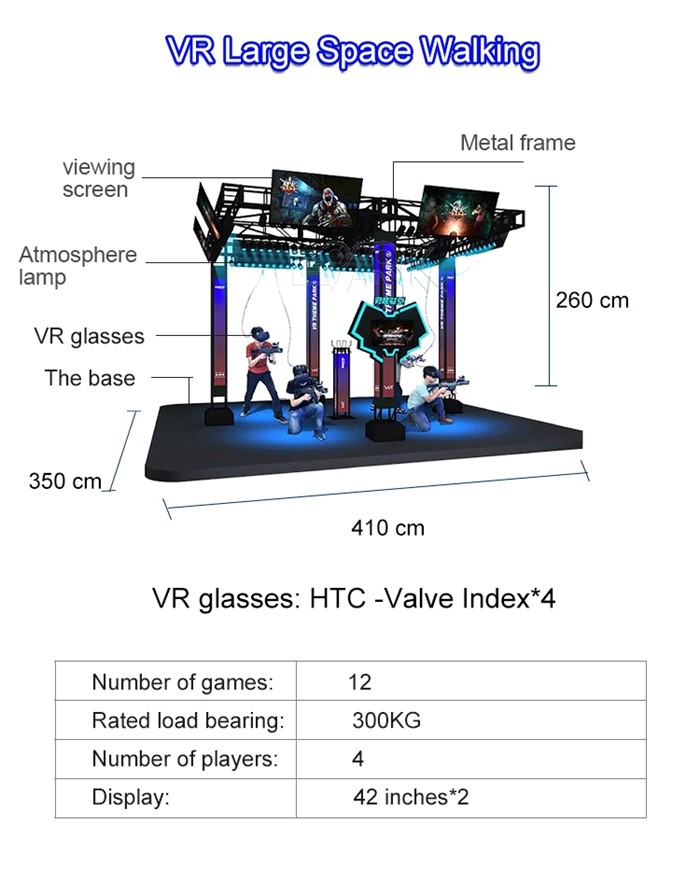 VR Large Space Walking VR Immersive Game Multiplayer 9D VR Shooting Simulator