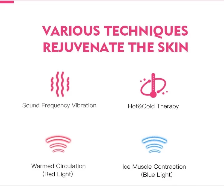 8600rpm Shrink Pores LED Therapy Hammer Multifunction Hot And Cold Face Massager