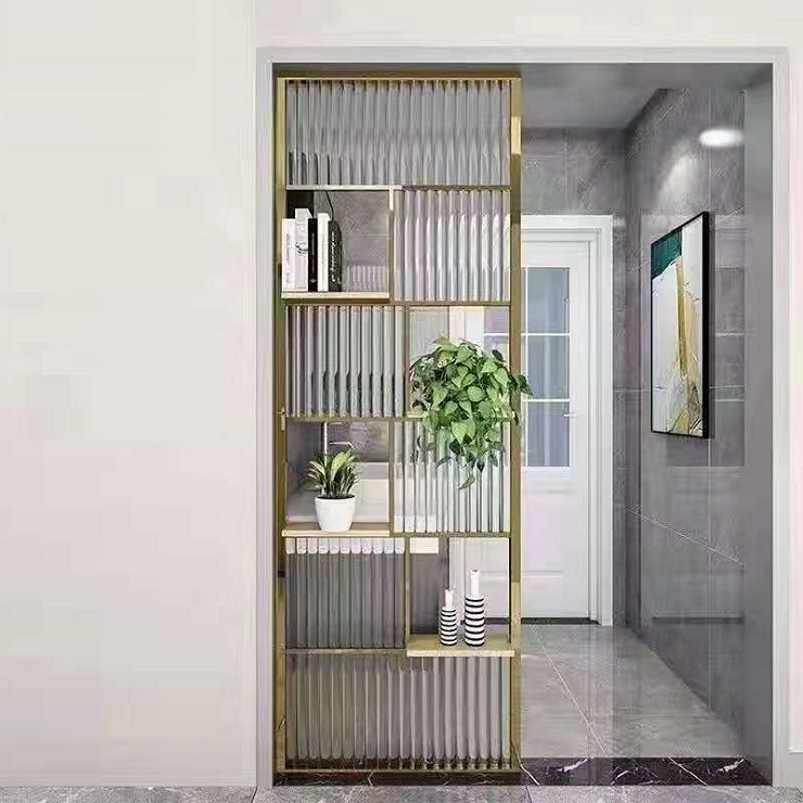 Art deco metal hanging screen glass technics living room divider wall
