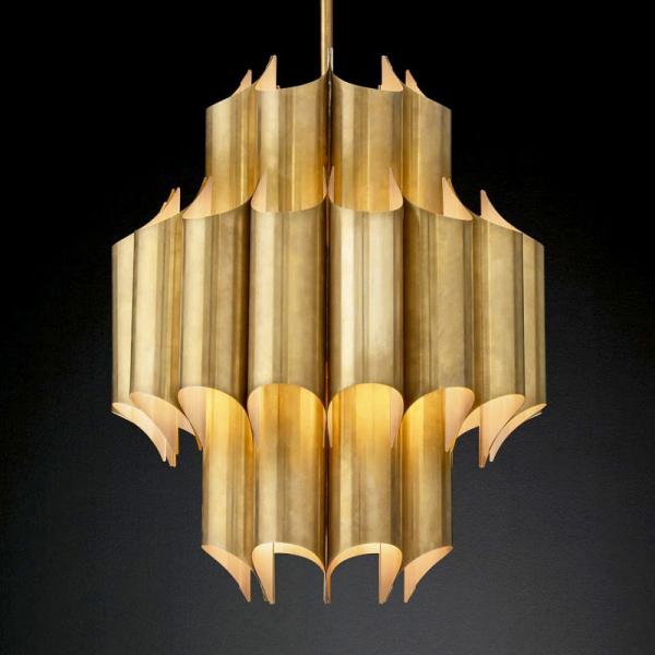 Post Modern Light Luxury All Copper Classic Chandelier Hotel Club Bedroom Villa