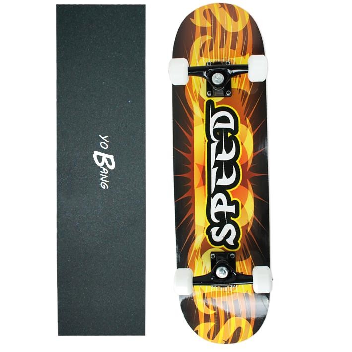 31inch High Concave Skateboard With Little Daisy Design Black Wheel Matte Trucks