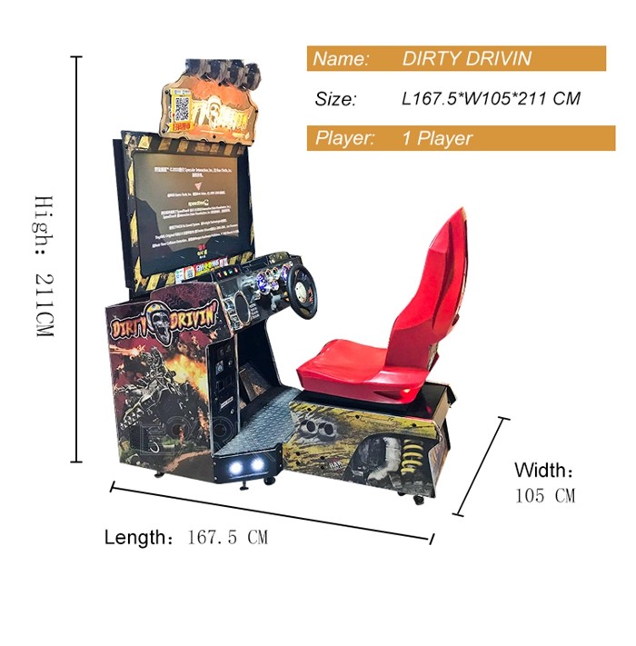 Upgrade Color Cabinet Dynamic Music Dynamic Dirty Driving Racing 42 Inch Game Machine