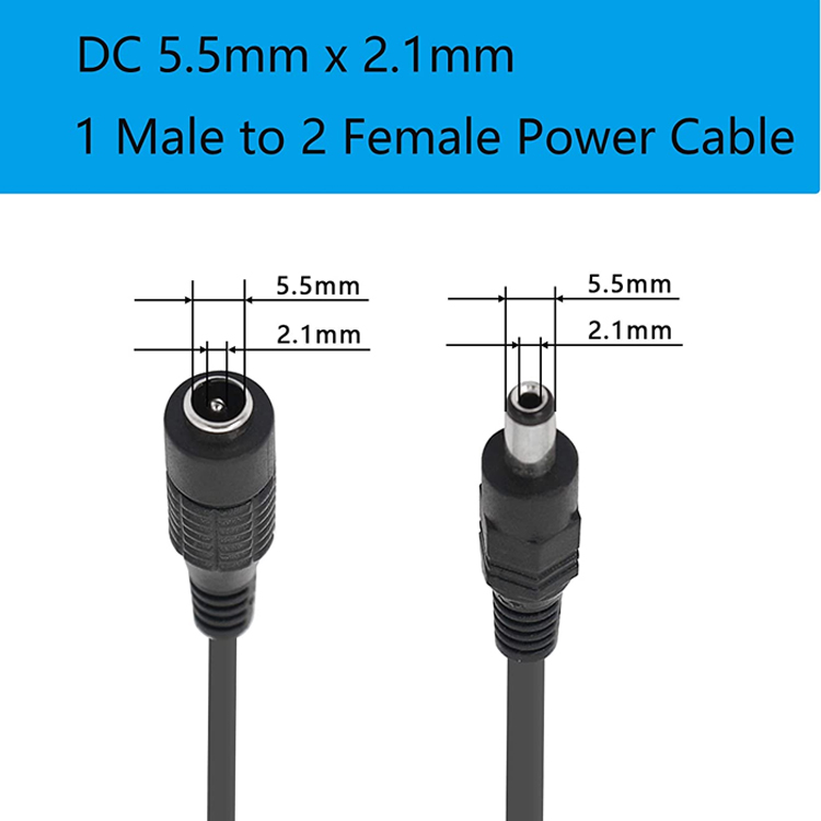 1 to 6 ways 1 Female to 6 Male 5.5x2.1 mm DC Power Supply Splitter Cable for CCTV Camera LED Strip