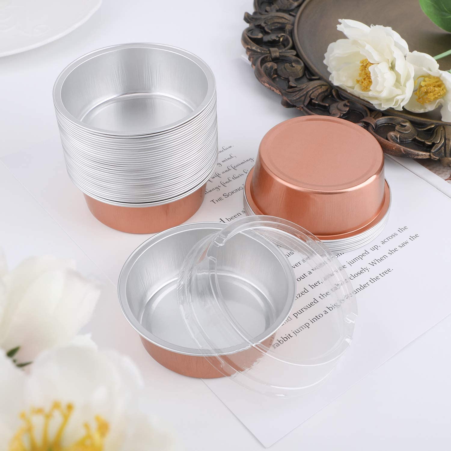 Food grade Disposable Customize Colorful Cake Pudding Aluminum Foil Baking Cups packing work from home
