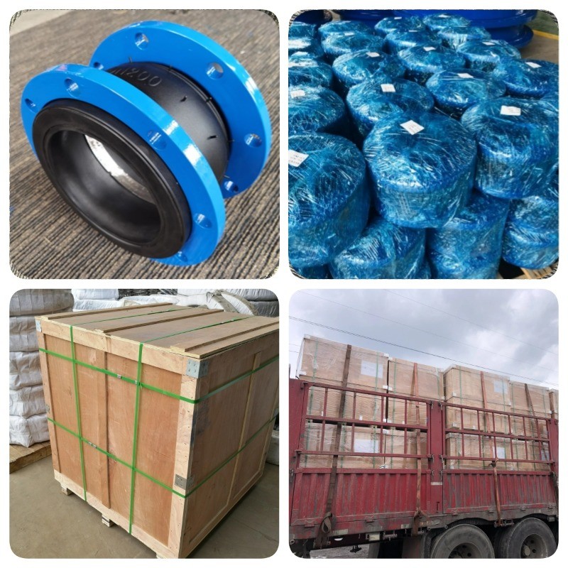 Rubber Expansion Joint With Flanged Connections Durable Rubber Expansion Joint For Wastewater Treatment Plants Corrugated Rubber Expansion Joint For