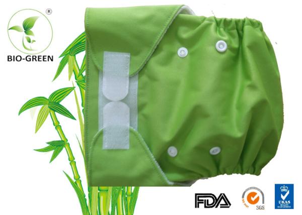 AIO Design Washable Organic Cloth Diapers , Green Reusable Organic Fitted
