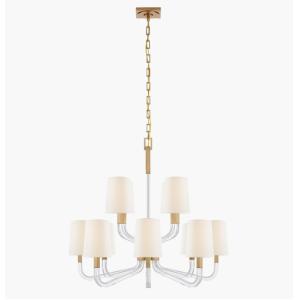 China CHC 5903 Reagan Medium Two Tier Chandelier Polished Nickel / Antique-Burnished Brass Crystal Chandelier on sale