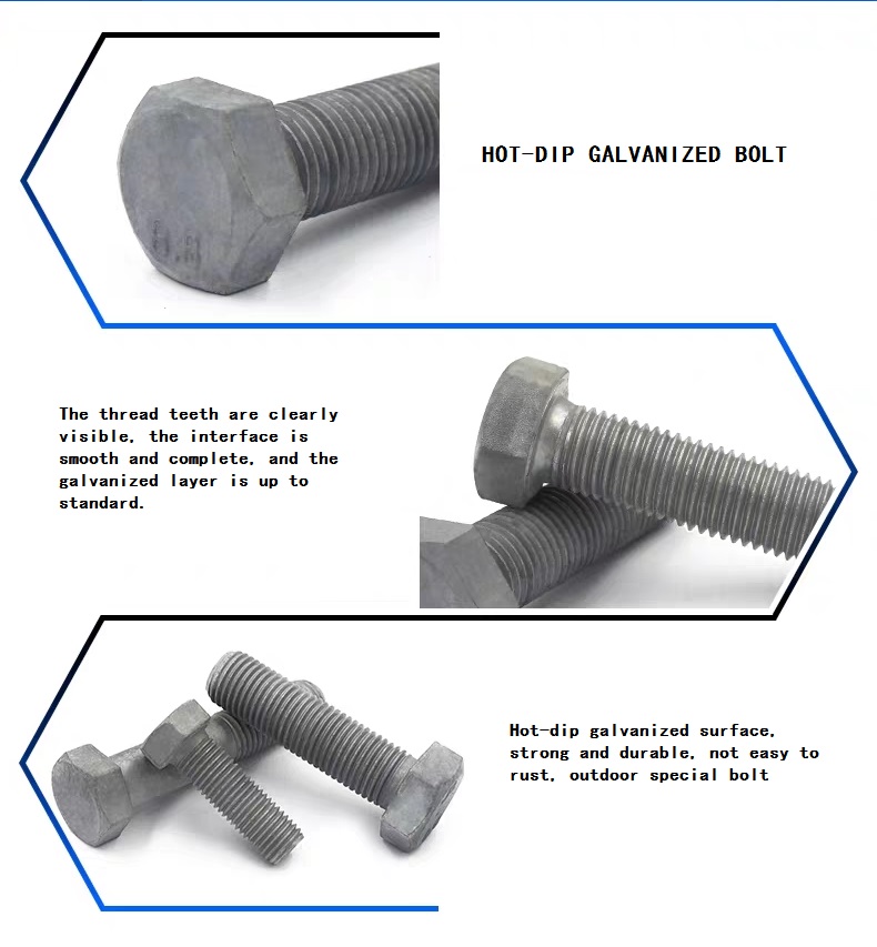 Metric High Strength Bolts DIN 931/933 Hex Bolts And Nuts Zinc 4.8/6.8/8.8/10.9/12.9