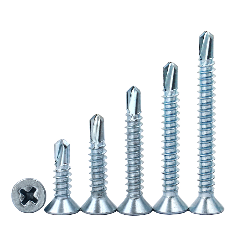 Tray Shipping Stainless Steel DIN7504 Cross Drilled Countersunk Head Drill Tail Screw