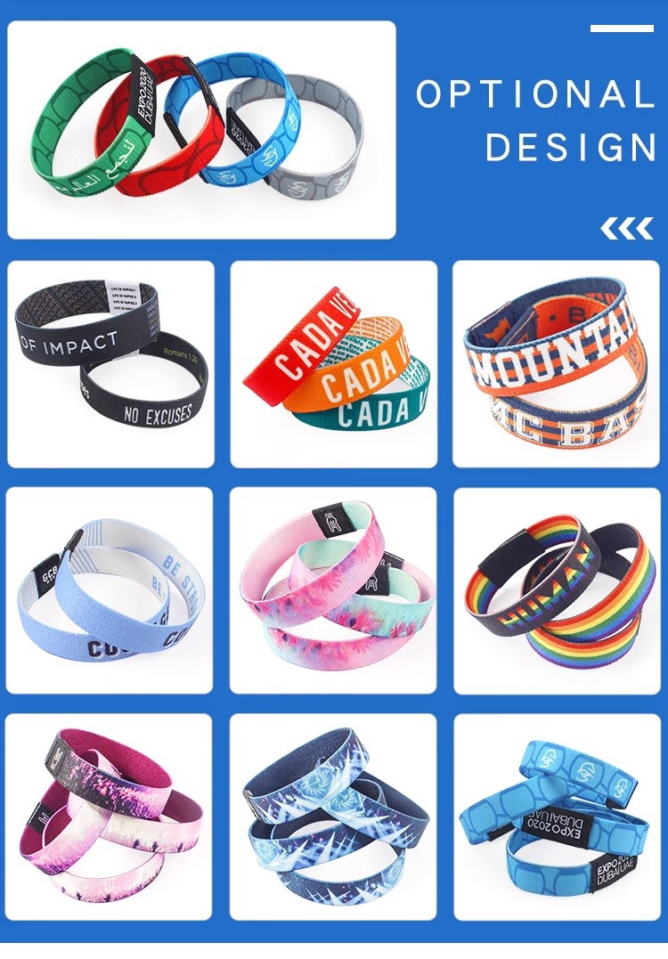 Fabric Stretch Daily Bible Verse Bracelets With NFC RFID Fabric Elastic Wristbands