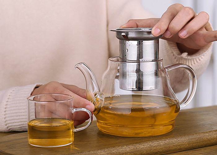 Handblown Heat Resistant Glass Teapot / Glass Loose Leaf Teapot