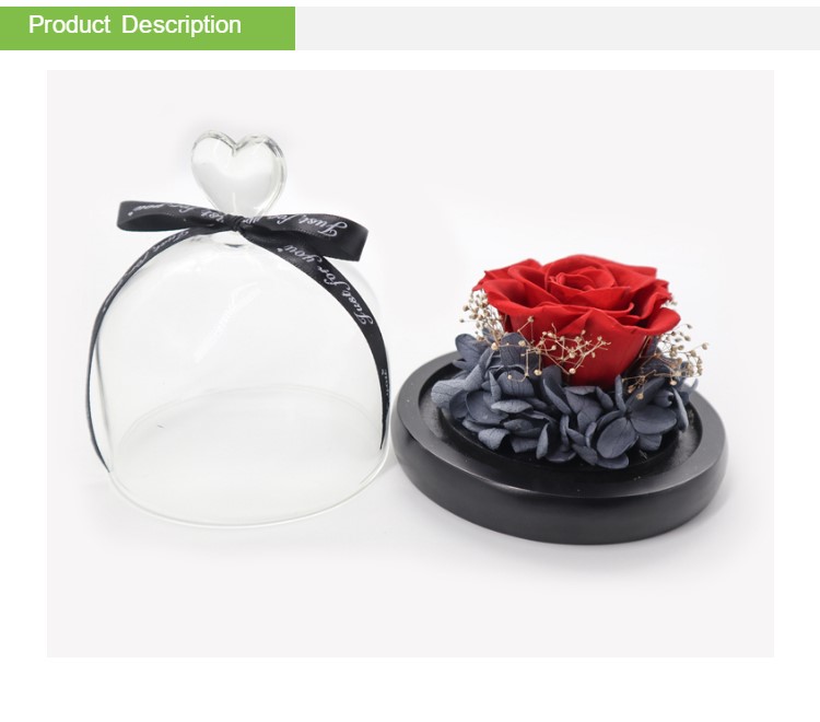 Romantic Real Eternal Roses , Glass Eternal Rose Gift Weddings Decoration