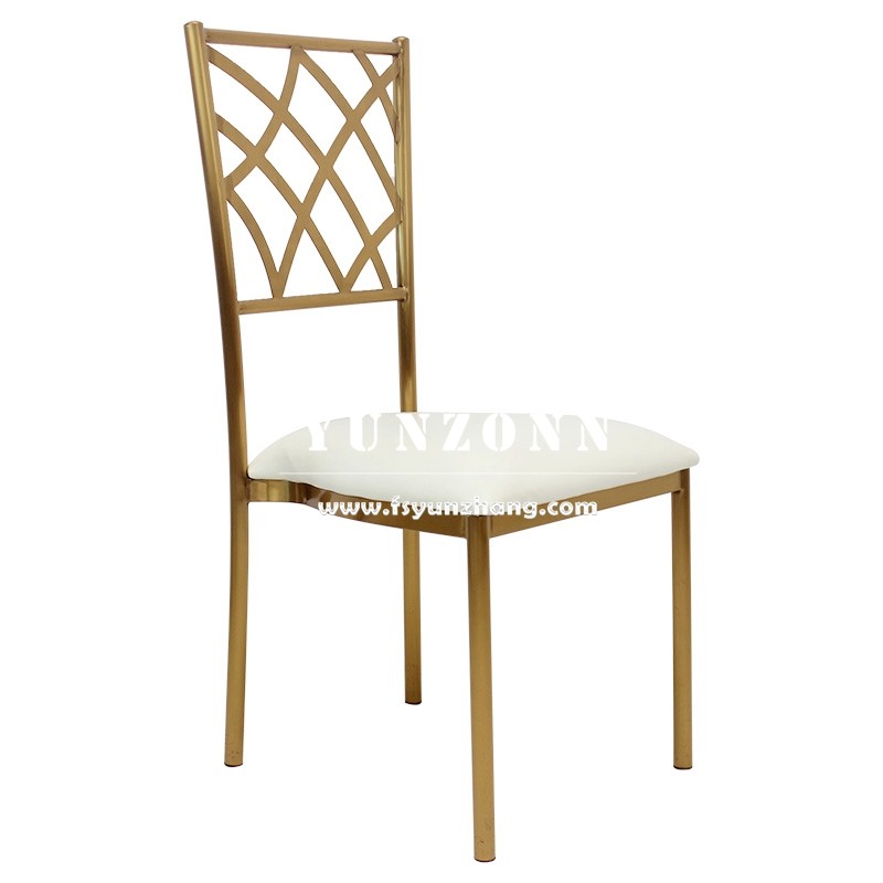 Modern Dining Furniture Stackable Wedding Chiavari Chair Gold Stainless Steel Banquet Chair