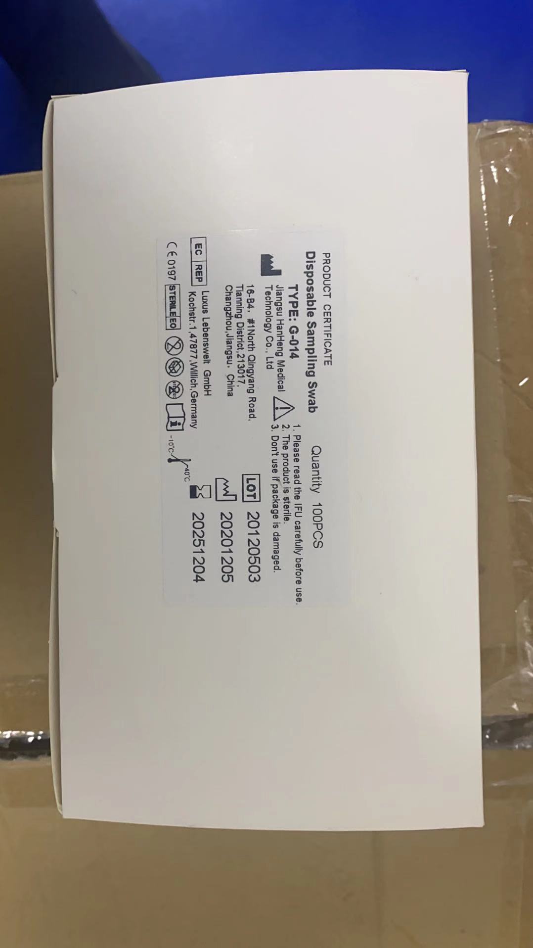 White Sponge Throat Swab Stick , Combined Throat And Nose Swab