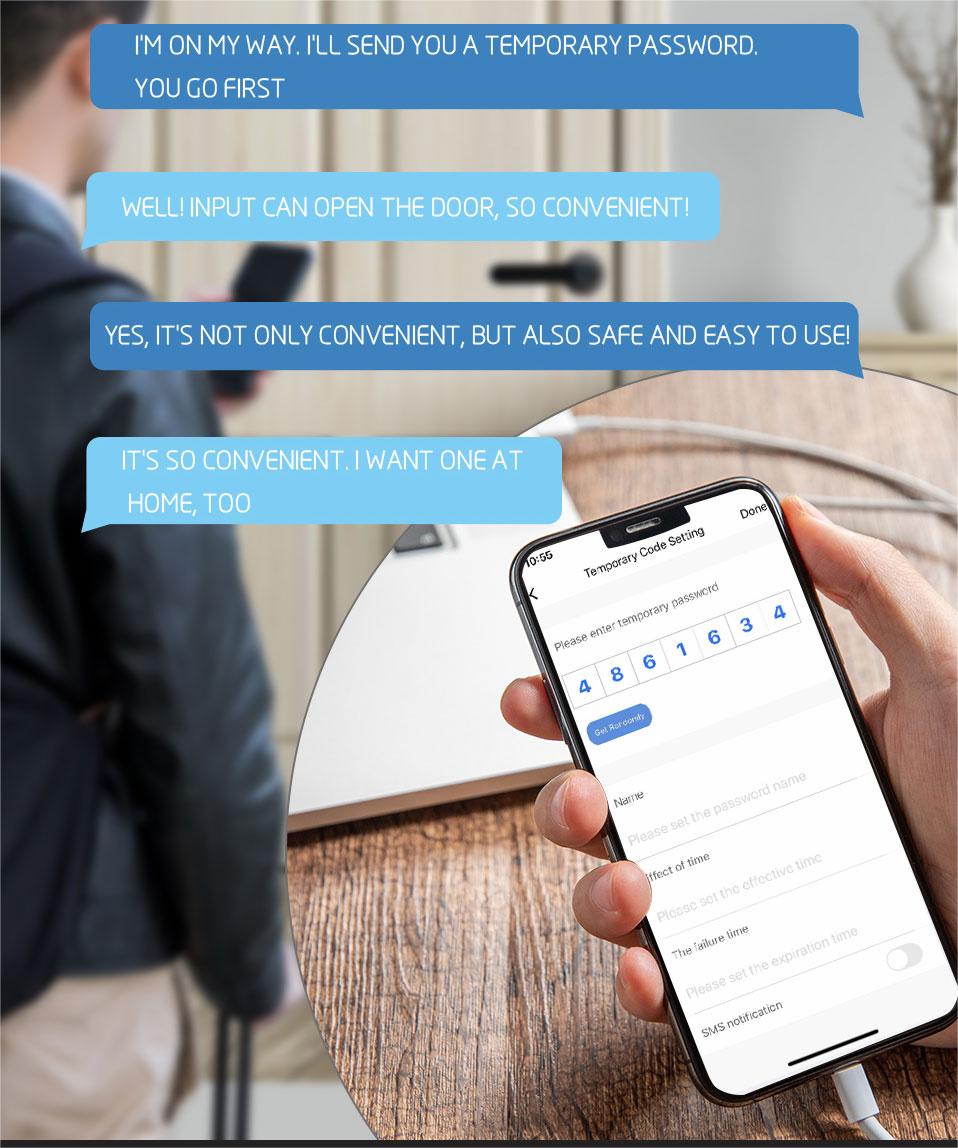 Aluminum Door Keyless Smart Digital Door Lock with Tuya App Passcode and TTlock Control