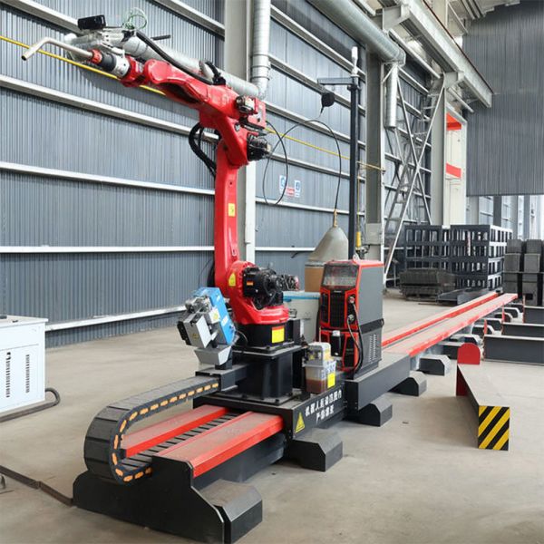 Quality New Condition Metal Structures Steel Beam Robot Welding Line Automatic MIG Welding Robot Workstation for sale