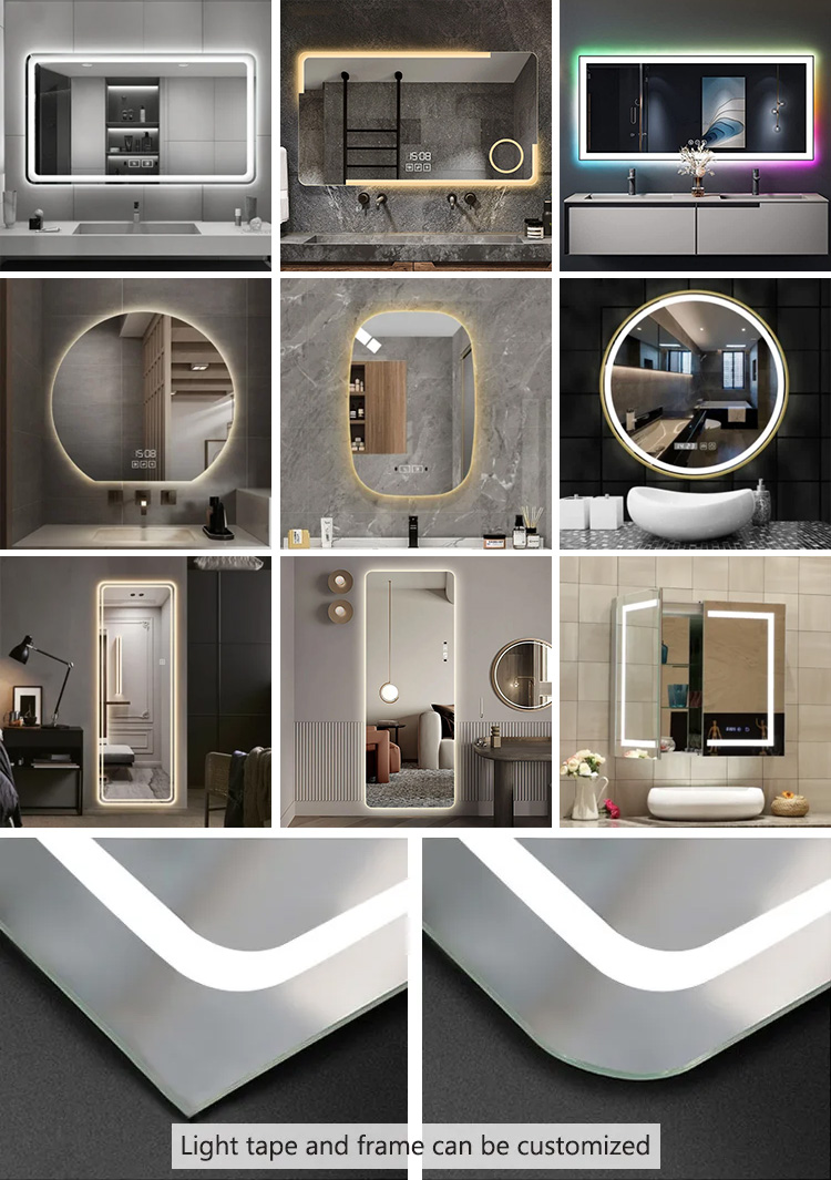 Luxury Hotel Vanity Mirror Waterproof Shatterproof Lighted Bathroom Vanity Mirror