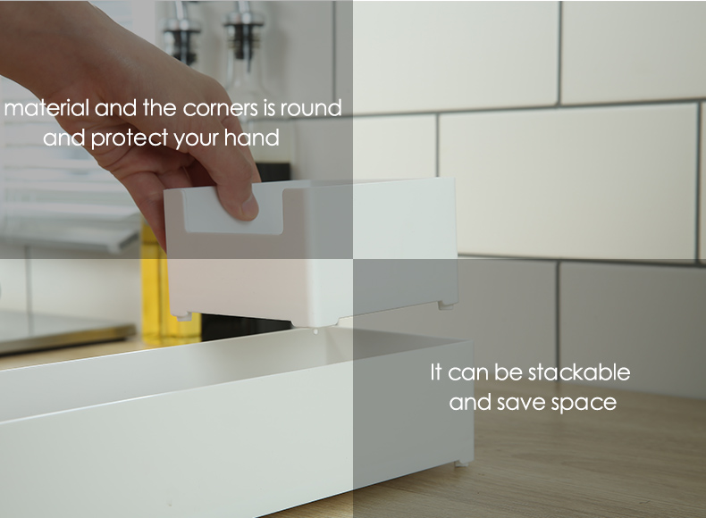 10x20cm White Plastic Drawer Organizer For Kitchen Rectangle
