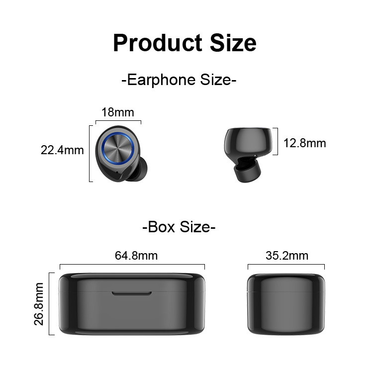 HiFi Stereo Sound TWS TW80 V4.2 Small Target Bluetooth Headphones