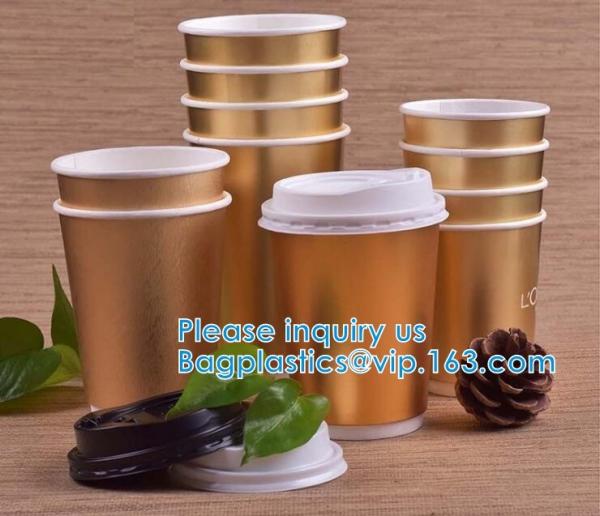 Gold Foil Christmas Drinkware Holiday Party Supplies, Xmas Disposable Paper Cup,