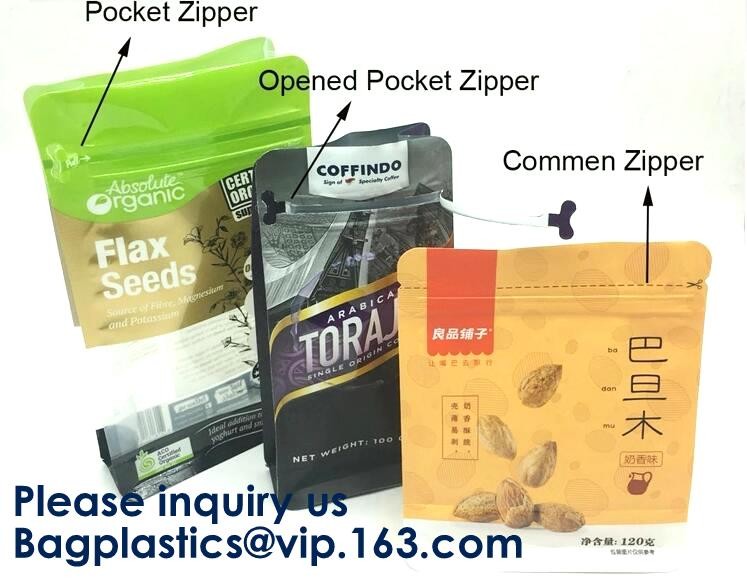 Flat Bottom Pouch / Box Pouch For Food,Side Gusset Bag Flat Bottom Square Bottom Side Gusset Bag With Zipper