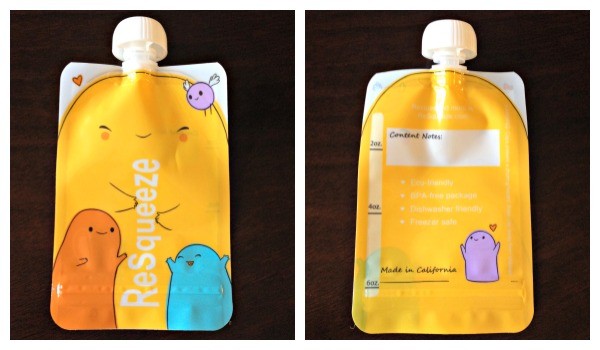BPA Free reusable squeezed baby food pouches with nozzle , double zipper