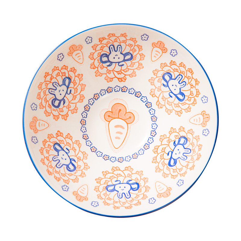 Ready To Ship In Stock Personalized Ceramic Bowls Gift Set Colorful Printed Under Glazed Kitchen 4pcs Soup 6.5 Inch 8 Inch