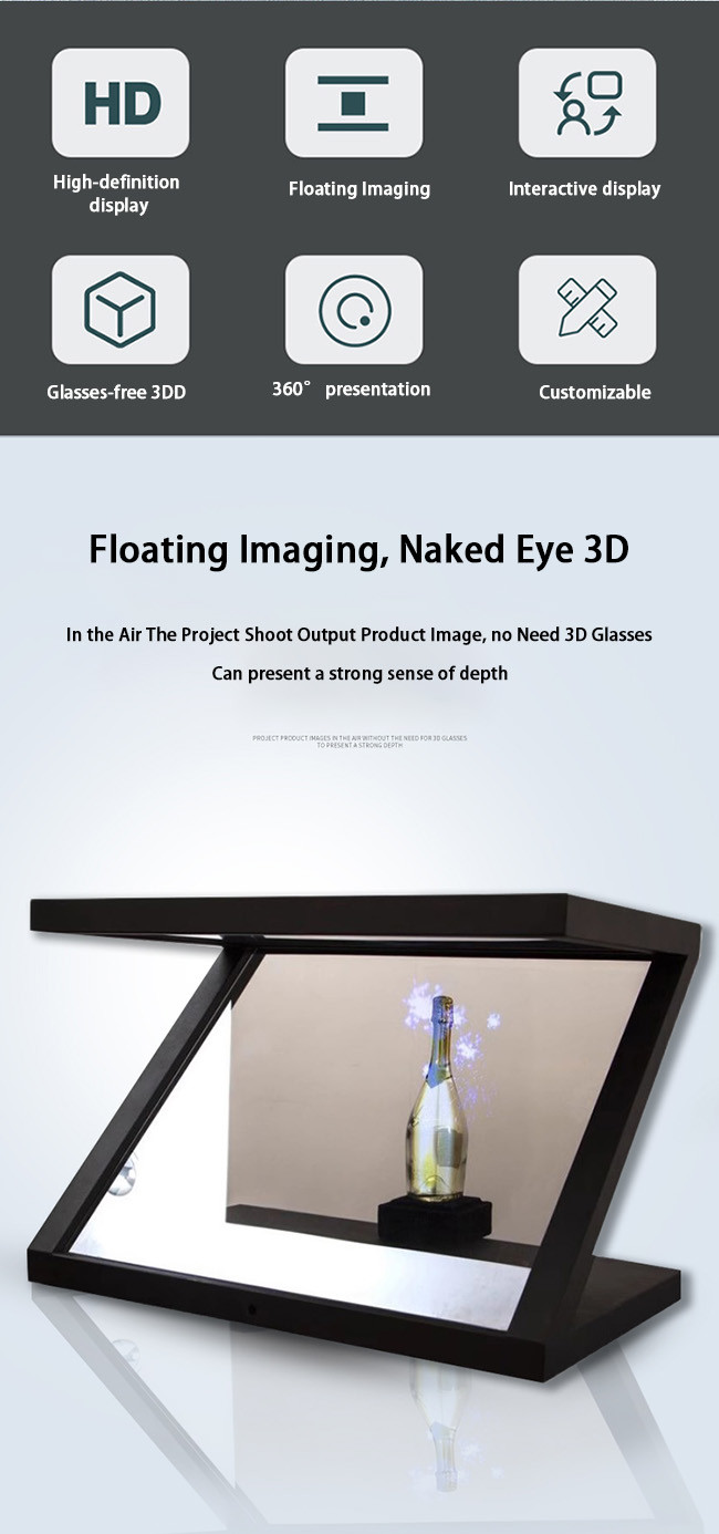 180 Degree 3D Hologram Display 22" Full HD Floating Hologram Box