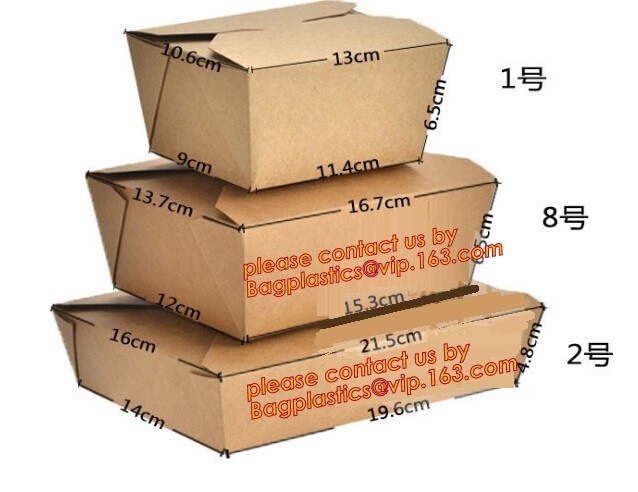 Cheap Cardboard foldable kraft paper lunch box with window,Lunch noodle fast food kraft paper box by customized logo pri
