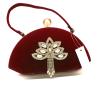 Buy cheap Dinner Evening Clutch Handbag Red Fluff Fabrics Inlaid Diamond Stream Soviet from wholesalers