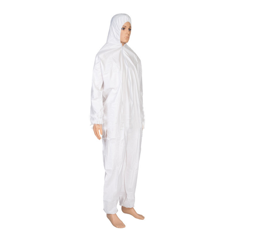 White Anti-bacterial Protective Safety 25GSM Disposable Body Suit