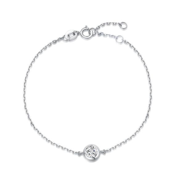 Classic Design 18k Gold Lab-Grown Diamond Bracelet Daily Style Bracelet White