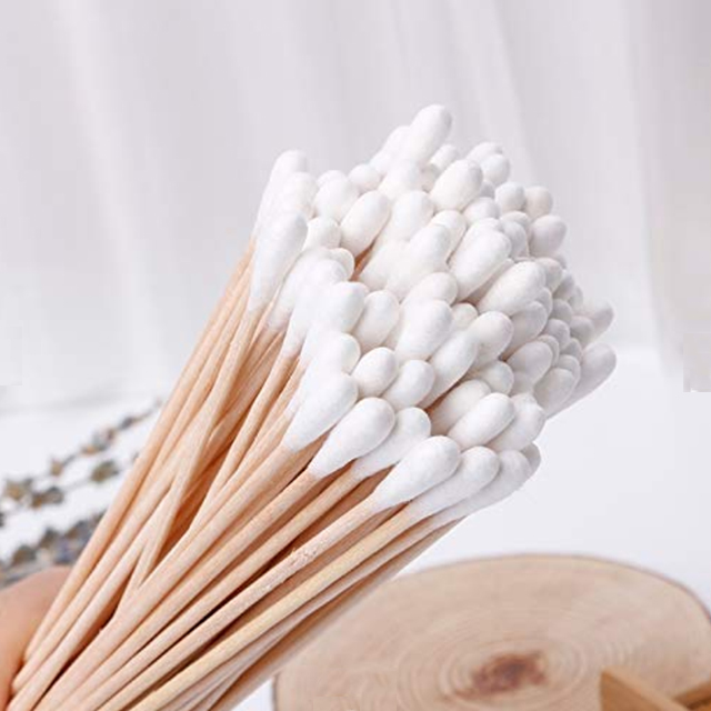 Medical Disposable Cotton Tipped Applicator 100pcs 6'' Length Cotton Swabs