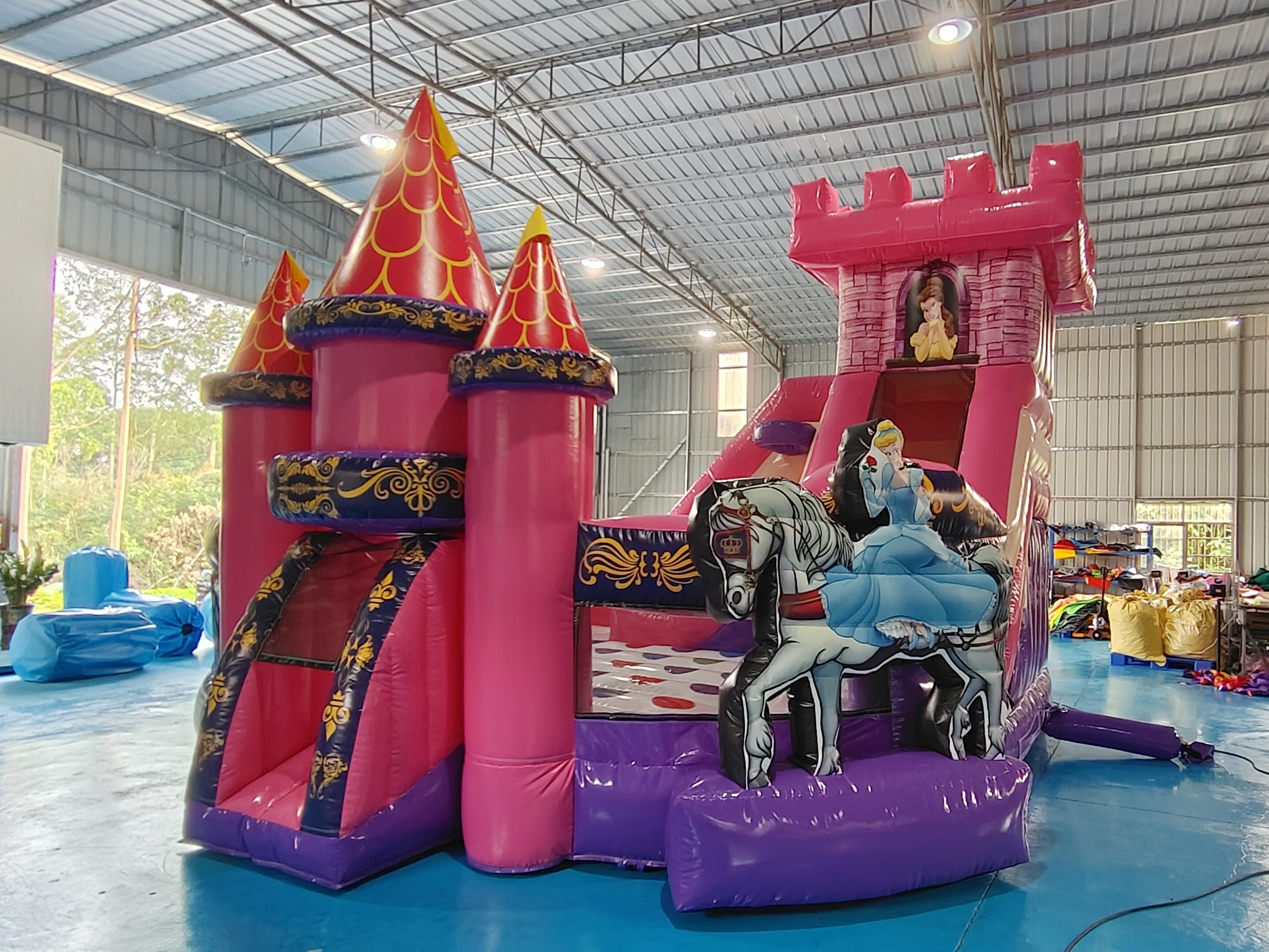 Tarpaulin Inflatable Jumping House Princess Cartoon Inflatable Bouncer With Slide Combo Inflatable Castle For Kids
