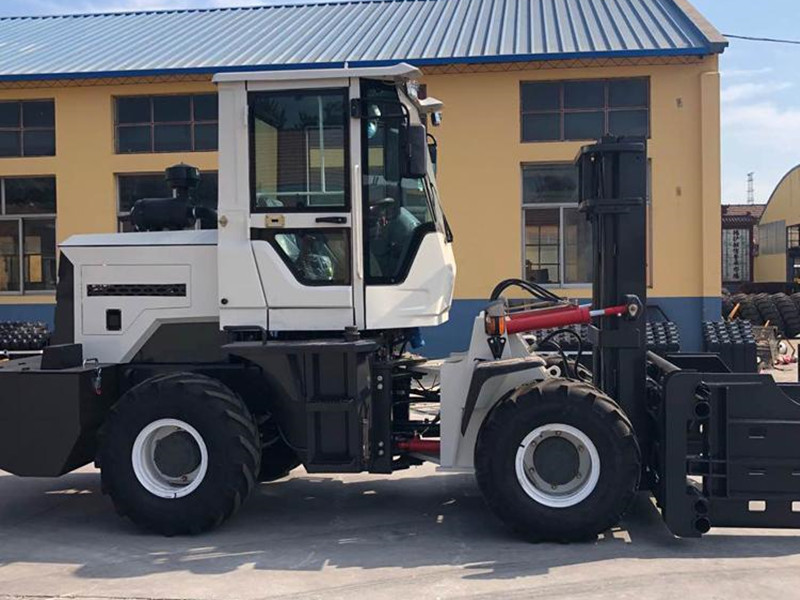 3.5ton 3m height rough terrain forklift with clamp barrel drum clamp forklift