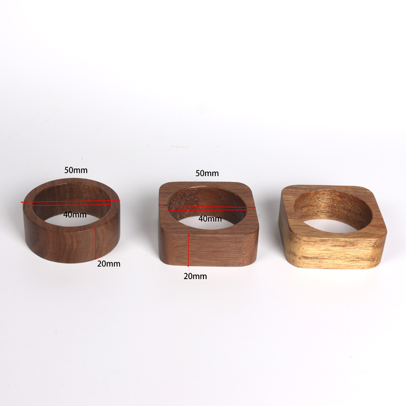 Round Shaped wooden Acacia Napkin Ring for wedding