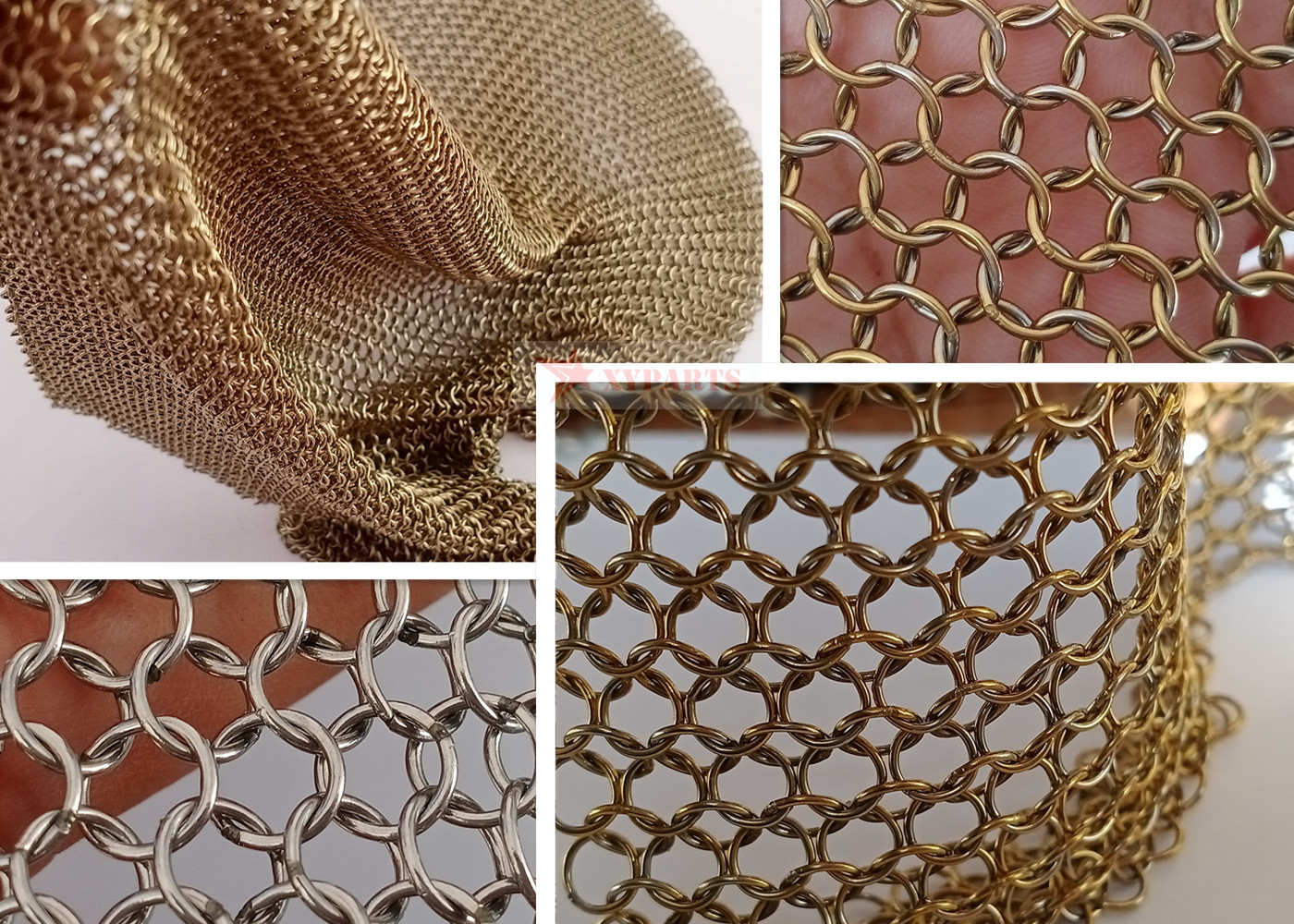 Electroplating 0.8mm X 7mm Metal Ring Mesh For Space Divider Curtain