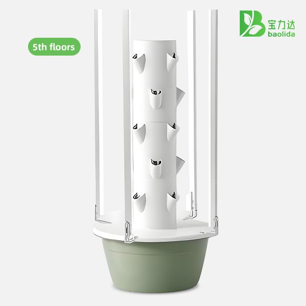 Vertical Hydroponic Tower with Full-Spectrum LED Grow Lights Space-Saving Design