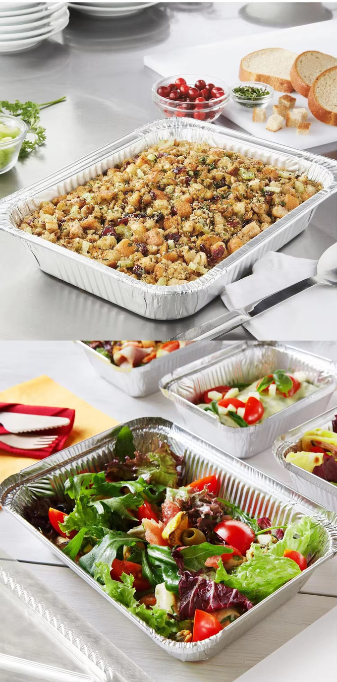 Aluminum Foil Baking Tray Disposable Fast Food Box Take Away Container
