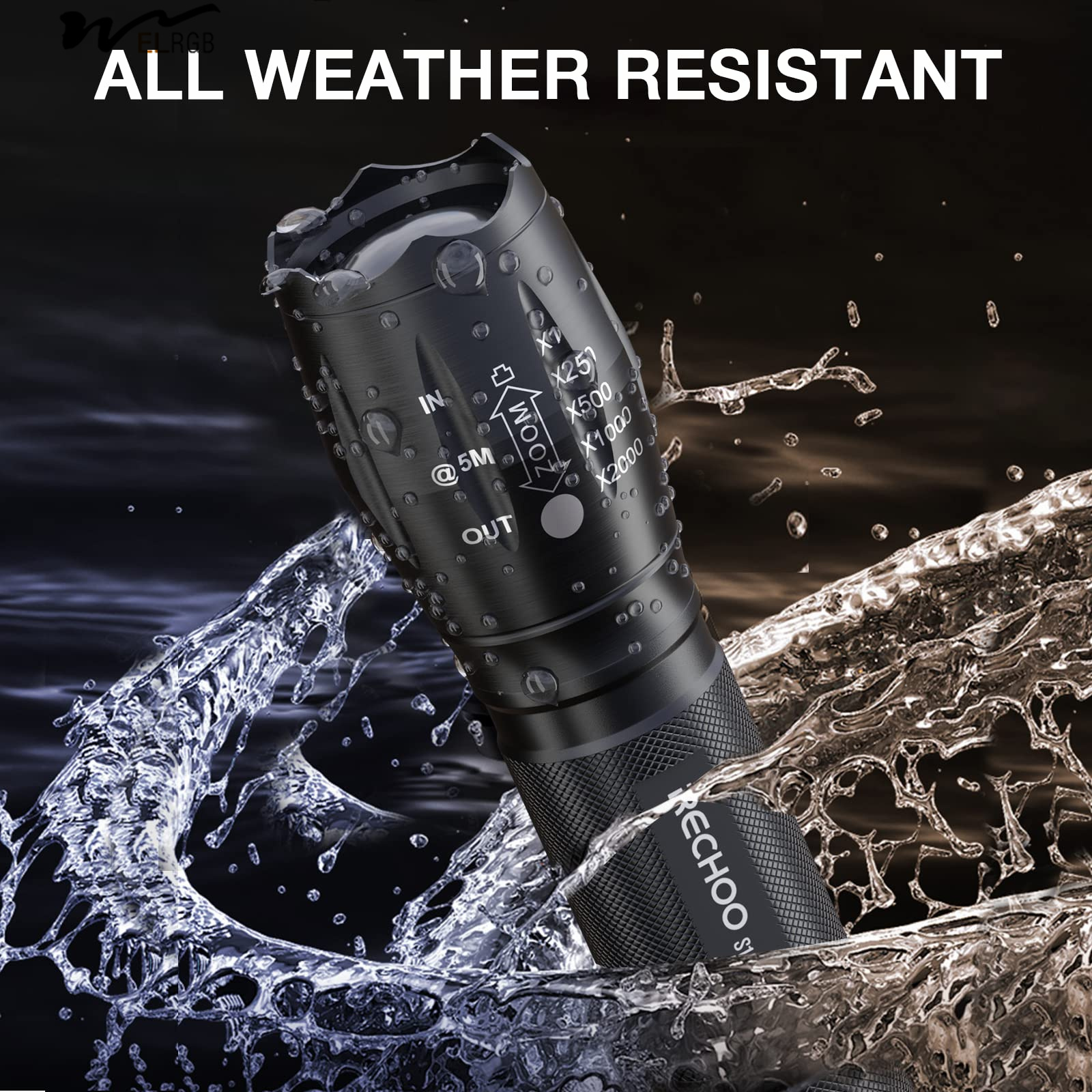 Tactical Flashlights 4 Pack High Lumens 5 Modes Waterproof Portable Pocket Flash Light