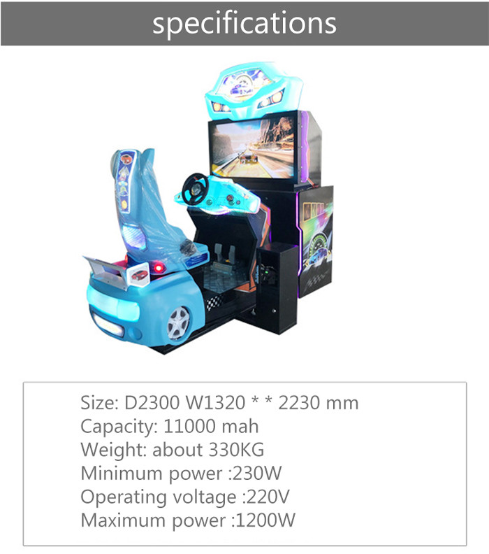 Coin Operated Racing Car Arcade Machine Driving Simulator For Amusement Park