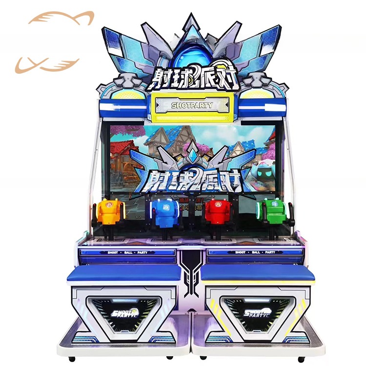 100W Kids Game Machine 4 Players 6 In 1 Ball Shoot Arcade Machine