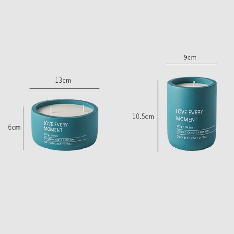 Custom Logo Nordic Cylinder Concrete Candle Holders