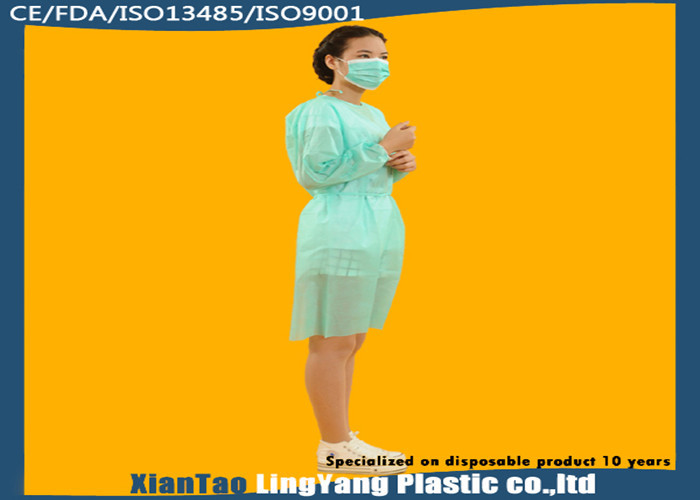 Light Green Sterile Waterproof Surgical Gowns Non Woven Surgical Products