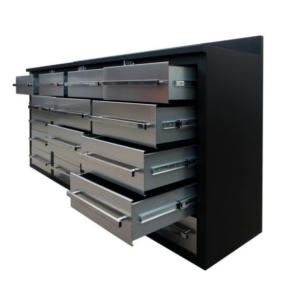 2024 Customizable Professional Workbench with Drawers and Stainless Steel Handles