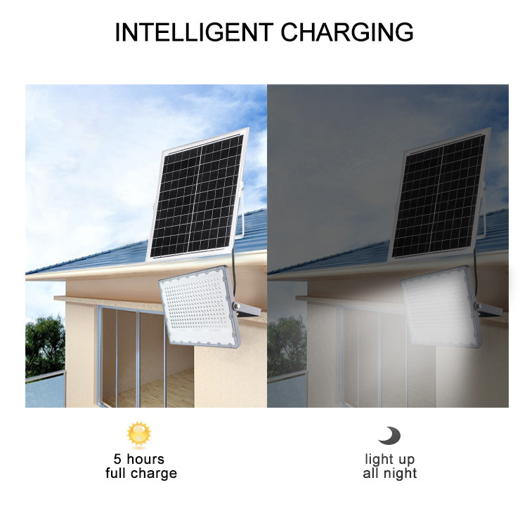Cast Aluminum LiFePO4 Remote Control Battery Outdoor Waterproof 100w Solar LED Flood Light