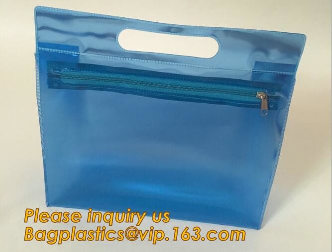 Plastic Bag OEM Custom PVC Loop Handle Image Printed Plastic Shopping Bag,Promotional Clear Waterproof Plastic Cosmetic