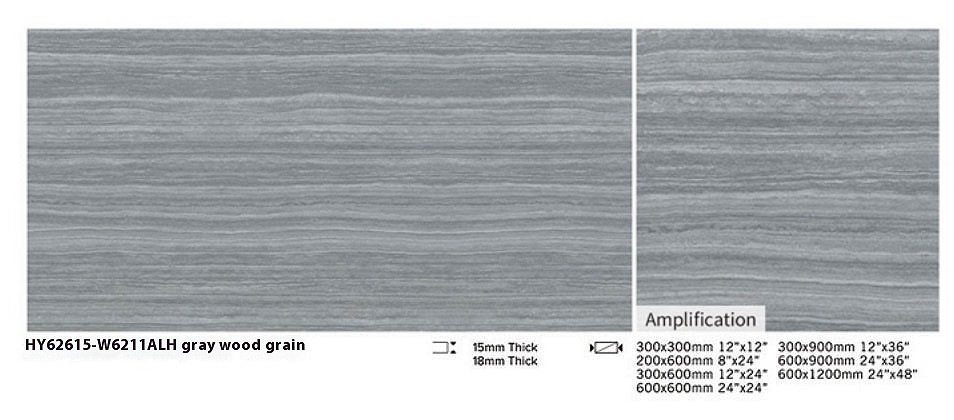 Gray 600x1200x18mm Acid-Resistance Floor Paving Tile For Garden