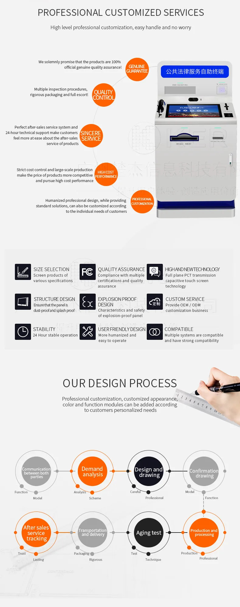 Factory Touchscreen Government Scanning And Printing Kiosk Self Service Report Print Terminal