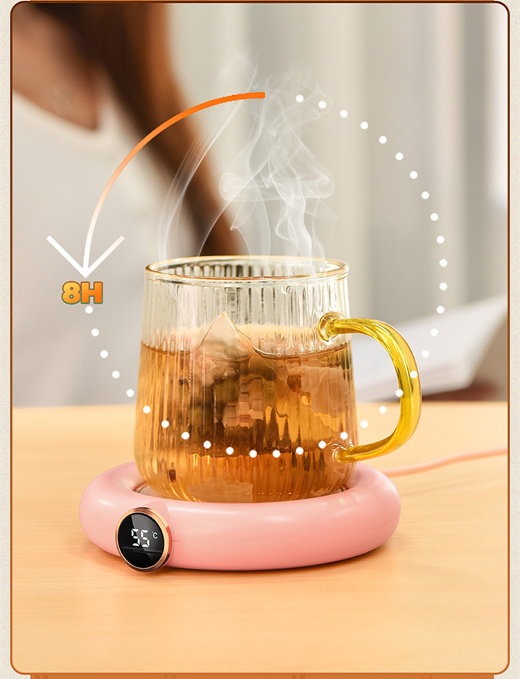 DC 5V USB Heating Warm Cup Mat Constant Temperature Coaster 3 Gear Digital Display Adjustment Timing Heater for Coffee M